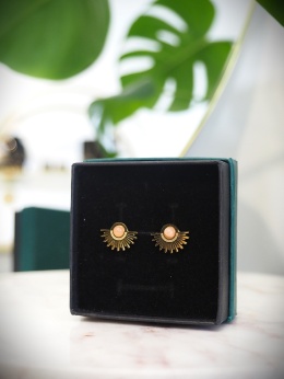 Kolczyki zachód słońca Kamień słoneczny