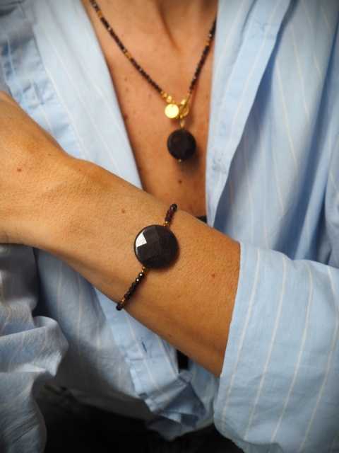 Bransoletka z granatów MIŁOŚĆ