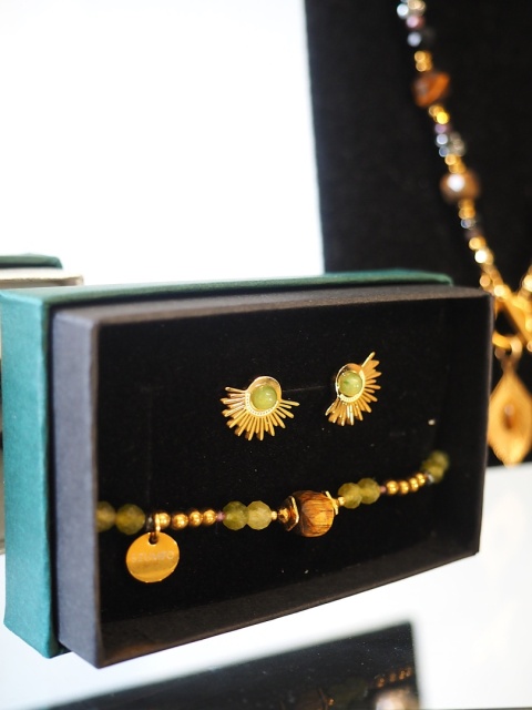 Kolczyki zachód słońca Awenturyn