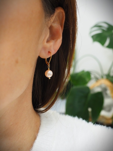 Kolczyki Perły Sea Shell Nugat